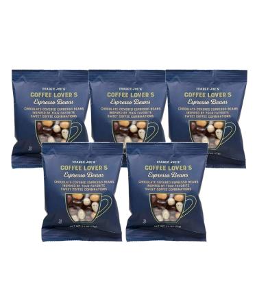 Trader Joe's Coffee Lover's Chocolate-Covered Assorted Espresso Beans - 5 Pack (12.5 oz)