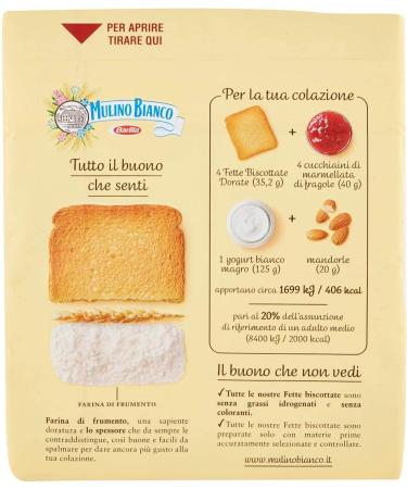 3 x Mulino Bianco Fats Biscottate Le Dorate Biscottate Rusk Rusk Baked Bread 315 g - Buy Online on GoSupps.com