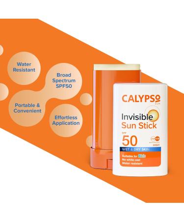 Calypso Invisible Sun Stick SPF50 Sun Protection for Wet and Dry Skin 15g - Buy Online on GoSupps.com