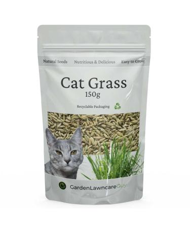 Cat Grass Seeds UK for Indoor & Outdoor Cats - Nutricious & Delicious Treat - Fast Growing - 150g Bulk Pack Makes 50 pots - Buy Online on GoSupps.com
