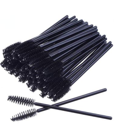 CARDALLTRY 100 PCS Disposable Eyelash Brushes Mascara Wands Eye Lash Eyebrow Applicator Cosmetic Makeup Brush Tool Kits (black)