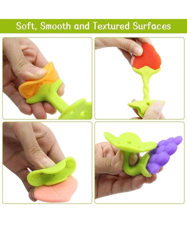 5 PCS Soft Fruit Baby Teething Toys | Silicone Teethers for Infants 0-12 Months | Freezer Safe Teething Set by Bagvhandbagro - Buy Online on GoSupps.com