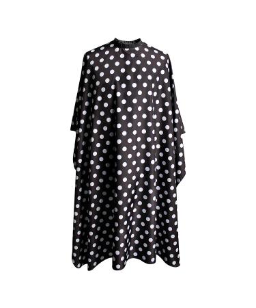 SMARTHAIR Professional Salon Cape Polyester Barber Cape Hair Cutting Cape,54"x62",Black and White Dots,C375001C