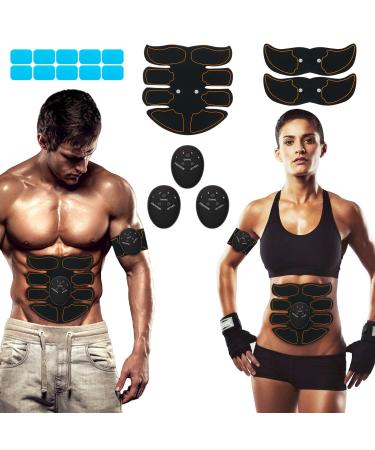 SPORTLIMIT Abdominal Muscle Toner, Portable Fitness Workout Equipment for Men Woman Abdomen/Arm/Leg Home Office Exercise,10pcs Free Gel Pads Abs Stimulator