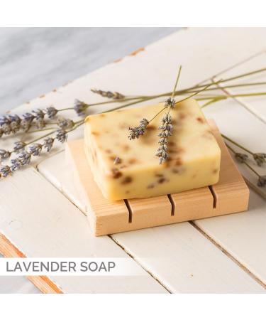 All Natural Handmade Soap Bars Set with Wooden Dish - Rose Lavender & Olive Oil - Eco-Friendly Luxury - Made in Europe - Buy Online on GoSupps.com