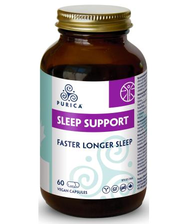 PURICA Vegan Sleep Support Supplement - 60 Capsules with Organic Ashwagandha & Reishi Mushroom