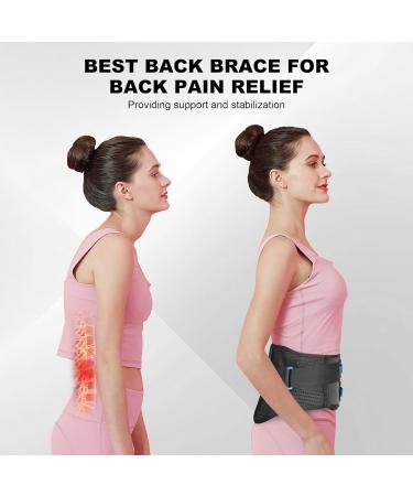 Back Brace for Lower Back Pain - Lumbar Support with Adjustable Straps for Lifting Herniated Disc Sciatica & Scoliosis | Fits L/XL (29.5-37.5) - Gray - Buy Online on GoSupps.com
