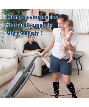 Actinput Compression Stockings for Men & Women - 4 Pairs Colorful Support Socks for Sports Travel & Nursing - Size L-XL Black - Buy Online on GoSupps.com