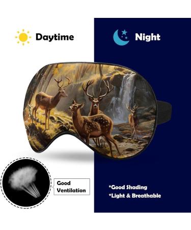 Jungle Hunting Deer Soft Sleep Mask - Adjustable Light Blocking Eye Mask for Men & Women - Buy Online on GoSupps.com