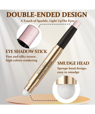 Double-ended Glitter Cream Eyeshadow Stick KQueenest Shimmer Pearl Eye Shadow Highlighter Pencil with Soft Brush Waterproof Long-lasting for Easy Eye Makeup Cosmetics 01# Pearl White - Buy Online on GoSupps.com