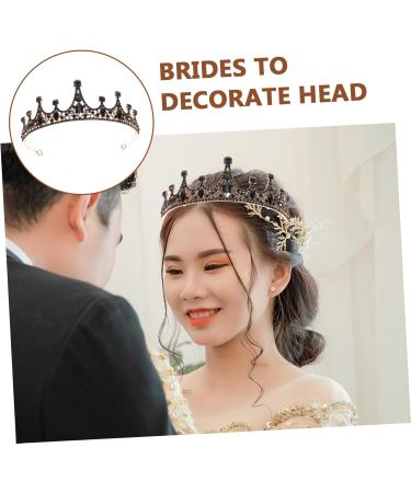 FRCOLOR 1pc Black Crown Bride Hair Accessories Party Headdress Baroque Crown Wedding Headdress Bridal Hair Decor Baroque Bridal Crown Women Crown Wedding Headband Bridal Headpiece 14x14cm Black - Buy Online on GoSupps.com
