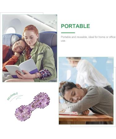 FOMIYES Reusable Jade Eye Mask & Ankle Wrap - Cooling Gel Pad for Sleep Migraine Relief & Travel - Amethyst Silk Blindfold in Purple - Buy Online on GoSupps.com