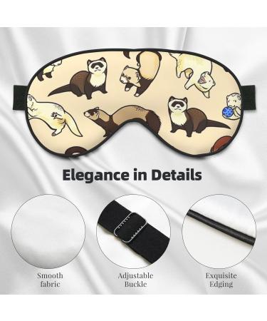 Hairy Ferret Print Unisex Sleeping Eye Mask - Soft Adjustable Face Mask for Comfortable Sleep - Buy Online on GoSupps.com
