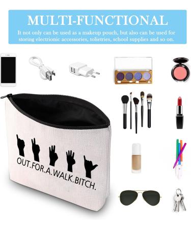 Buffy TV Show Inspired 'Out For A Walk Bitch' Zip Pocket Make-Up Bag Perfect for Vampire Fans | Free International Shipping - Buy Online on GoSupps.com