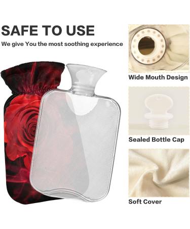 1L Hot Water Bottle with Cover - BPA Free Small Ideal for Pain Relief & Hot/Cold Compress - Buy Online on GoSupps.com
