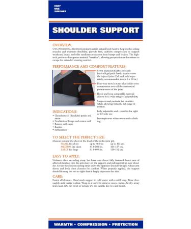 OTC Neoprene Shoulder Support Brace - Large Black | Post-Surgical Protector | International Shipping Available - Buy Online on GoSupps.com