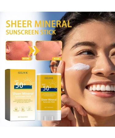 Sheer Mineral Sunscreen Stick for Face & Body SPF 50+ Waterproof Sunscreen Mineral Sunscreen Natural Sunscreen no Chemicals Sunscreen Sun Cream Stick Sun Protection (1PC) - Buy Online on GoSupps.com