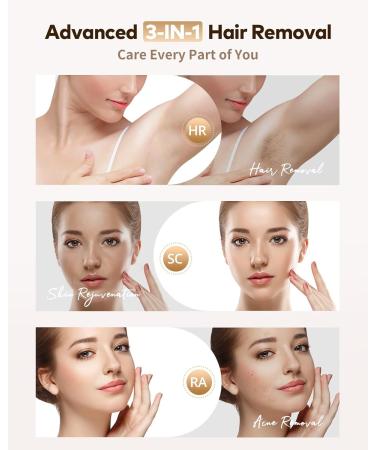 ZKMAGIC IPL Hair Removal Device - 3-in-1 with 9 Energy Levels | Pain-Free Laser Hair Removal for Men & Women | 999 900 Light Impulses | Buy Online Now! - Buy Online on GoSupps.com