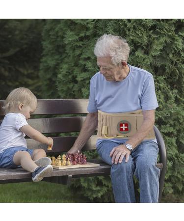 Decompression Back Belt for Lower Back Pain Relief | Lumbar Traction Device for 29-49 Inch Waists - Unisex Beige - Buy Online on GoSupps.com