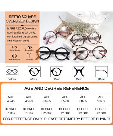 Stylish MARE AZZURO Round Reading Glasses 1.50 Women | Brown 1.5x Magnification - Buy Online on GoSupps.com