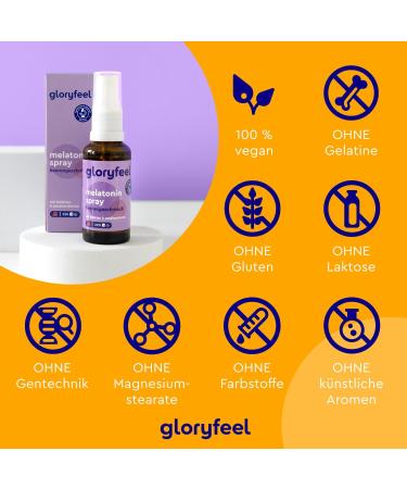 Gloryfeel Melatonin Sleep Spray - 0.5 mg for Peaceful Sleep | 200+ Nights | Delicious Very Berry Flavor | Vegan & Natural - Buy Online on GoSupps.com