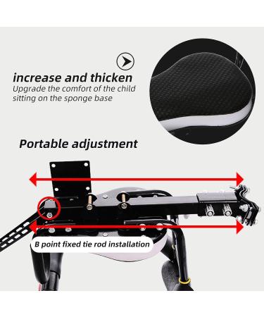 Front Mounted Child Bicycle Seat with Handrail, Seat Belt, and Pedal | Up to 100 lbs | Easy Installation Tools - Buy Online on GoSupps.com