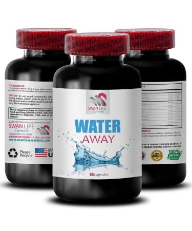 Water Away with Green Tea Leaf - Water Away - Dandelion Root Extract Organic Apple Cider Vinegar Supplements Water Away Green Tea Water Away Digestive Support Green Tea Leaf 1 Bottle 60 Capsules