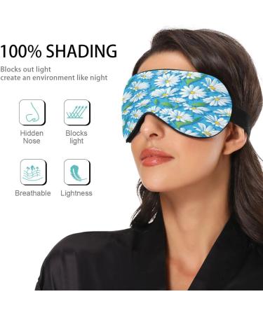 Premium Flower White Daisy Sleep Mask - Light Blocking Eye Mask for Travel & Naps | Adjustable Soft Blindfold for Men & Women - Buy Online on GoSupps.com