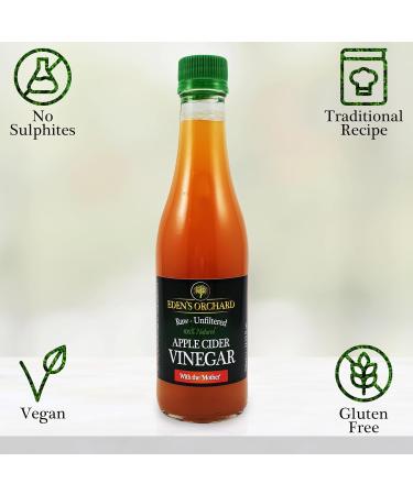 Apple Cider Vinegar with Mother - Raw and Unfiltered - 330ml Glass Bottle - Buy Online on GoSupps.com