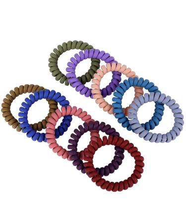 10 Pack Spiral Hair Ties - Coil Hair Ties for All Hair Types - Phone Cord Hair Rings - Ponytail Holders in 10 Colors - Buy Online on GoSupps.com