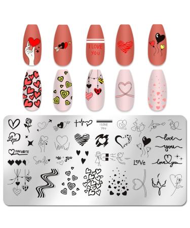 WOKOTO 6Pcs Heart Nail Stamping Plates - Nail Art Stamps Kit for Women and Girls - Buy Online on GoSupps.com