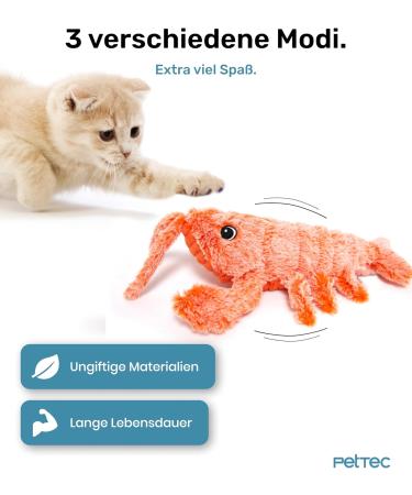 Pettec Interactive Cat Toy - Electric Movable Lobster with Catnip | Self-Employment & Automatic Play for Cats - Buy Online on GoSupps.com