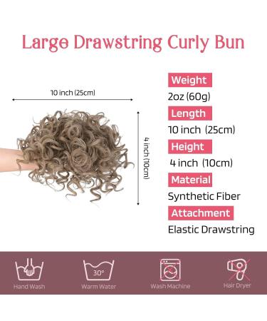 Rpeixya Hair Part Bun with Elastic Cord - Stylish Gray-Brown Ponytail Chignon for Women | Lure Dutt Curly Shaft Accessory - Buy Online on GoSupps.com