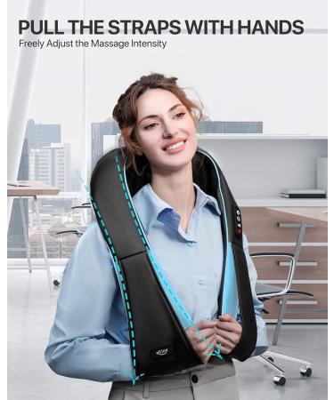 AllJOy Shiatsu Neck & Shoulder Massage Device with Heat - Electric Back Massager for Home & Office | Perfect Gift for Men - Dark Blue - Buy Online on GoSupps.com