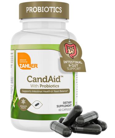 Zahler - CandAid Cleanse Digestive Health Supplement with Probiotics for Women & Men - Daily Adults Men & Women Probiotic for Gut Health & Overgrowth - Kosher (60 Timed Release Capsules)