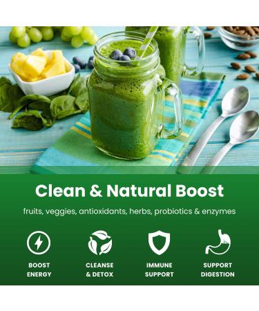 Organic Super Greens Powder | Premium Antioxidant Superfood Supplement with 40+ Greens and Superfoods | Includes Wheatgrass, Spirulina, and Probiotics | Sweet Berry Flavor - Buy Online on GoSupps.com