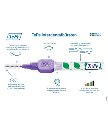 TePe Interdental Brushes 1.1mm Purple - 1 Packet of 8 Brushes - Buy Online on GoSupps.com