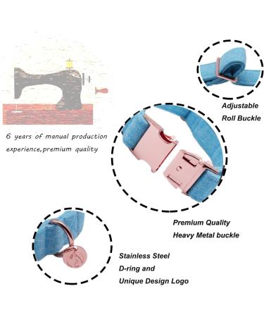 Dogwong Light Blue Dog Collar with Removable Fly - Adjustable & Comfortable for Small to Medium Dogs | Perfect Gift for Boys & Girls (X-Small Pack of 1) - Buy Online on GoSupps.com