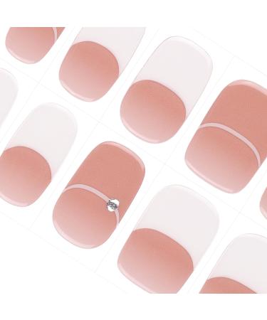 DANNI & TONI 28 Stickers Semi Cured Nail Wraps Soft Self-Adhesive Gel Nail Stickers Salon-Quality Gel Nail Polish Strips(Subtle Chic) French Manicure Stickers - Buy Online on GoSupps.com
