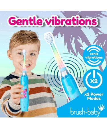 Brush Baby KidzSonic Electric Toothbrush for Kids 3+ Years - Gentle Vibration, Smart Timer, Disco Lights - Flamingo - Buy Online on GoSupps.com
