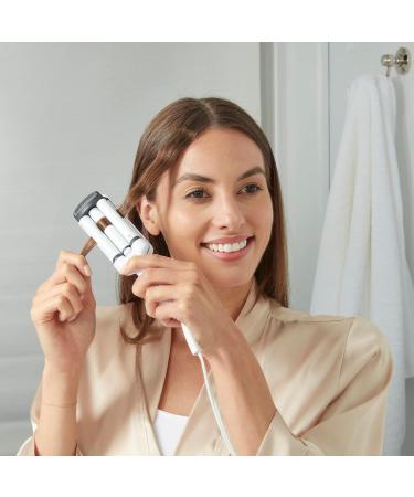 Conair Travel Beach Waver Curling Iron - Portable Triple Barrel Ceramic Hair Waver in White | Travel Smart - International Shipping Available - Buy Online on GoSupps.com