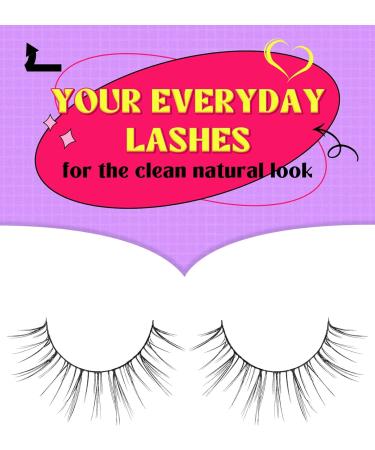 Natural Look False Eyelashes - Lightweight, Short Lashes - 7 Pairs Set - D14 Clean Look - 10mm,12mm - Buy Online on GoSupps.com