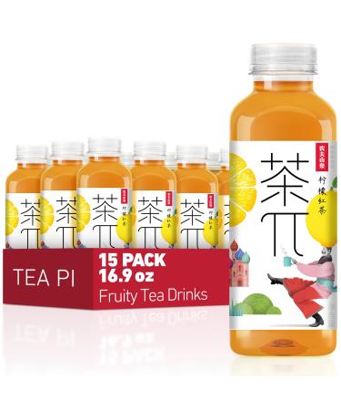 Tea PI Iced Tea Black Tea Lemon Sweet Iced Fruit Tea Bottles Real Juice -16.9 fl oz 500mL 15 Pack