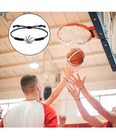 Adjustable Basketball Bracelets - Set of 20 Pieces for Men, Women, Teens - Black and Silver Cord Braided Bracelet with Charm - Ideal for Basketball Players - Buy Online on GoSupps.com
