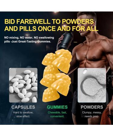 Health4All Creatine Monohydrate Gummies 5G for Men & Women Preworkout Supplement for Energy & Muscle Growth Support with Electrolyte BCAA L-Carnitine & Taurine- Pineapple 120 Gummy - Buy Online on GoSupps.com