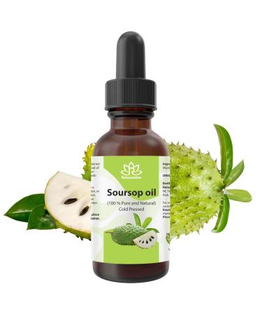 Relaxcation Soursop Oil 100% Pure Cold Pressed Graviola Guanabana Seed Oil Virgin & Unrefined Lightweight Skin Extract for Face Body & Massage (0.5 oz) 0.5 Fl Oz (Pack of 1)