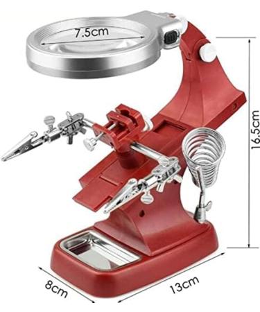 Professional Magnifying Glass LED 3X 4.5X Magnifying Lamp USB Clip On Optical Glass Magnifier Lens Metal Clamp/Red bonny369 - Buy Online on GoSupps.com