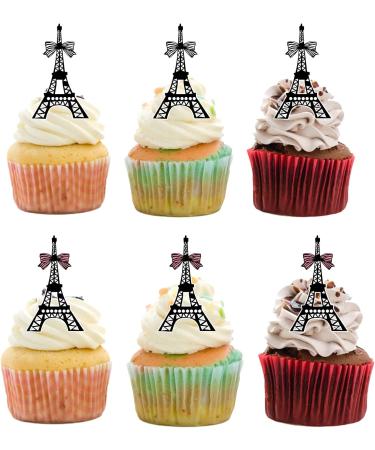 18pcs Eiffel Tower Cupcake Toppers for Girl Lady Women Paris Party Supplies Glitter Paris Cake Topper Decorations Birthday French Themed Party Decorations - Buy Online on GoSupps.com
