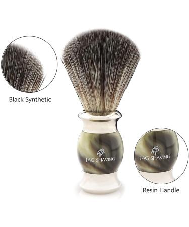 Jag Shaving Jags Lee Razor Brush - Elegant Synthetic Shaving Brush with Wooden Handle | Perfect for Your Razor | Green Horn Imitation Design - International Shipping - Buy Online on GoSupps.com