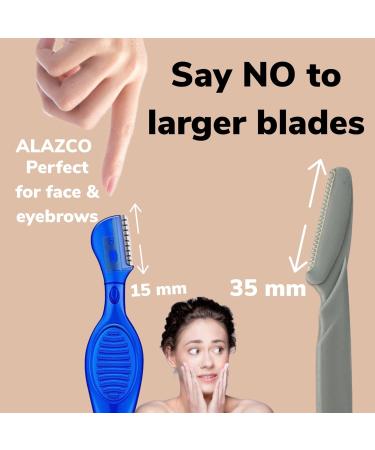 30 pc Eyebrow Razor Set - Precision Facial Exfoliating Shaver for Women & Men | Washable & Reusable Dermaplaning Tool for Peach Fuzz Brow Lip & Bikini Area - Blue - Buy Online on GoSupps.com